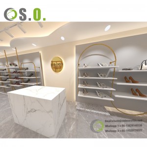 Retail Ladies Shoe Store Display Rack Shoes Display Shelf Decoration Furniture Counter Design For shoes Shop