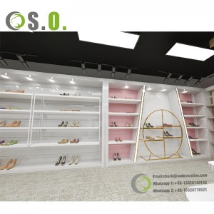 Boutique Boutique di Lussu Scarpiera Scaffale Idee di Mobili di Esposizione di Calzature Donna Equipaghjamentu di mostra per i scarpi