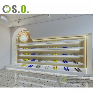 Modern Design Shoe Display New Shoe Wall Display Table Shoe Racks For Store With LED Light