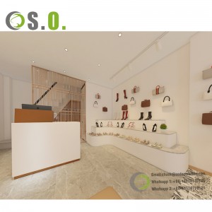 3D Rendering Bags Shop Interior Design Modern Bag Store Design New Handbag Display Ideas