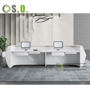 Office Arc Shape Counter Beauty Salon Modern White Reception Desk