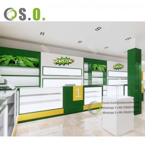 Moderne Oanpast Dispensary Display Furniture Retail Tobacco Store Glass Smoke Shop Display Showcase
