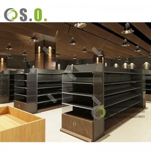 Estantes de madeira de supermercados de alta calidade, estantes de exhibición, estanterías de góndola
