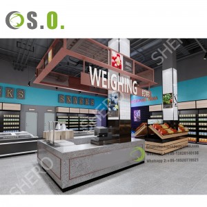 Customized Convenience Store Modern Supermarket Shelves Wooden Metal Display Racks For Supermarket