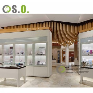 Custom Modern Mall Kiosk Watches Pearl Store Furniture Decoration Jewelry Display Counter Cabinet Showcase For Gold Jewelry Shop