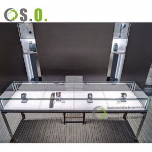Luxurious design watch display cabinet showcase jewelry counter with led light