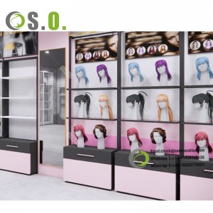 Customized Wig Display hair store display rack Wig Shop Shelves