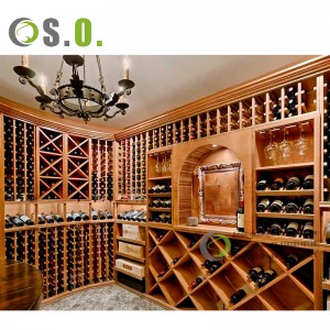 Armário de rack de vinho para armazenamento de bar de madeira de luxo de alta qualidade de fábrica