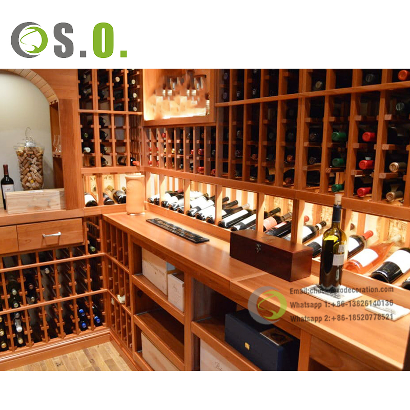 Luxury Wooden wine storage cabinet display wine rack display wine cellar for restaurant