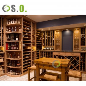 Luxury Wooden wine storage cabinet display wine rack display wine cellar for restaurant
