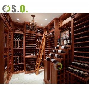 Customized Wine Rack Wall Mounted Beer Shop Store Shelving Wooden Wine Display Showcase For Liquor Store Decoration