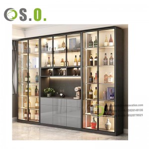 Stylish Wood Wine Display Shelf wine cellar shelf wine storage cabinet display glass