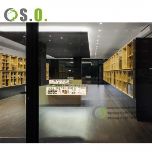 Mewah Omben-omben Shop Interior Design Wine Metal Rak Display Omben-omben Showcase Kabinet