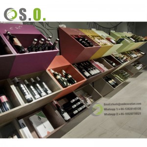 Custom Color Wood Wall-Mounted Wine Glass and Bottle Rack Storage Display Shelves