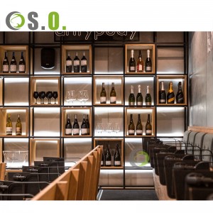 Commercial Stainless Steel Wine Rack Display Decorative Wine Shelf Modern Luxury Wine Racks Free Standing Floor