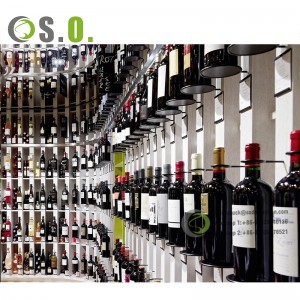 Shero-estante para vino personalizado, estantería para tienda de cerveza montada en la pared, escaparate de exhibición de vino de madera para decoración de licorería