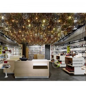 Орчин үеийн худалдааны дарсны дэлгүүрийн интерьер дизайн захиалгаар үйлдвэрлэсэн үнэ дарсны дэлгүүрийн дотоод үзмэрийн тавилга