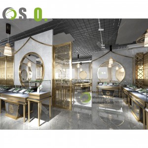 High end Jewellery Store Booth Wooden Jewelry Showcase Counter Luxury Display Jewelry Kiosk