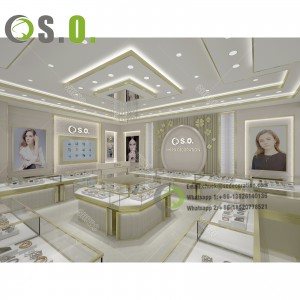 [Copy] [Copy] Diamond gold jewelry store multifunctional glass LED light display cabinet advanced customization
