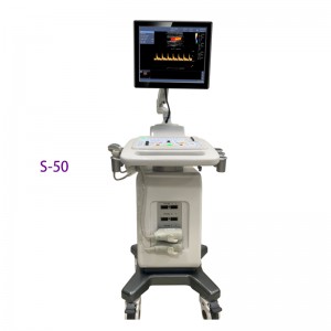Sistem diagnosis ultrasonik Doppler LCD mesin ultrasonik troli medis resolusi tinggi