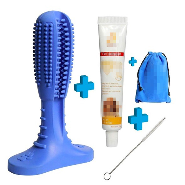 Amazon Bundle Self Brush Cleaning Dog Toothbrush Chew Toy and Toothpaste