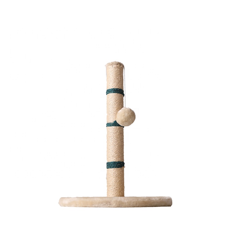 Wholesale high quality pet playing toy plush and sisal climbing cat scratcher tree with ball Featured Image