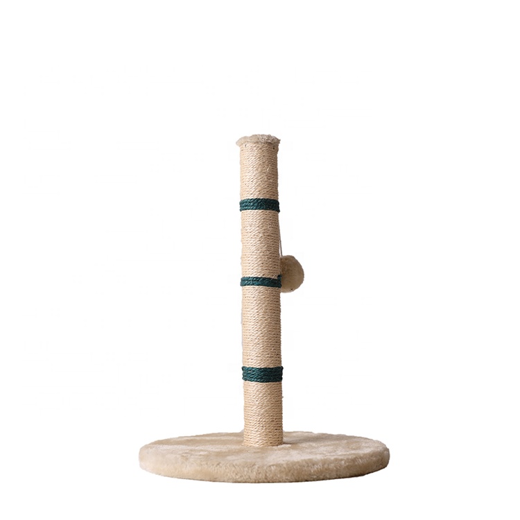 Wholesale high quality pet playing toy plush and sisal climbing cat scratcher tree with ball