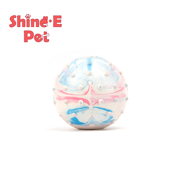 Eco-friendly TPR pet toy rubber ball with funny sound durable playing rubber ball with spikes