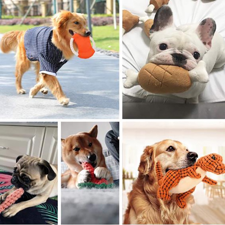 6 pack Pet Dog Toys Set Dog Chew Teething Toys Plush Squeaky Dog Chew Toys