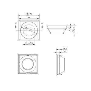 Máy giặt treo tường Trang trí chống dính đèn LED quang học SL-RF-AF-070B-SW