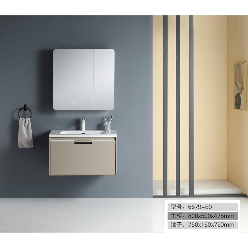 Pabrika murang presyo playwud banyo cabinet para sa hotel bathroom na humantong mirror vanities cabinet banyo vanities cabinets na may lababo