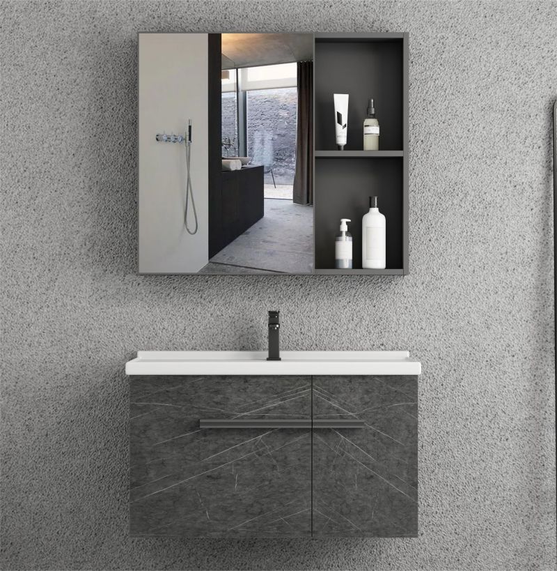 Modern laundry cabinet bathroom with large capacity storage space and ceramic basin bat ( (3)