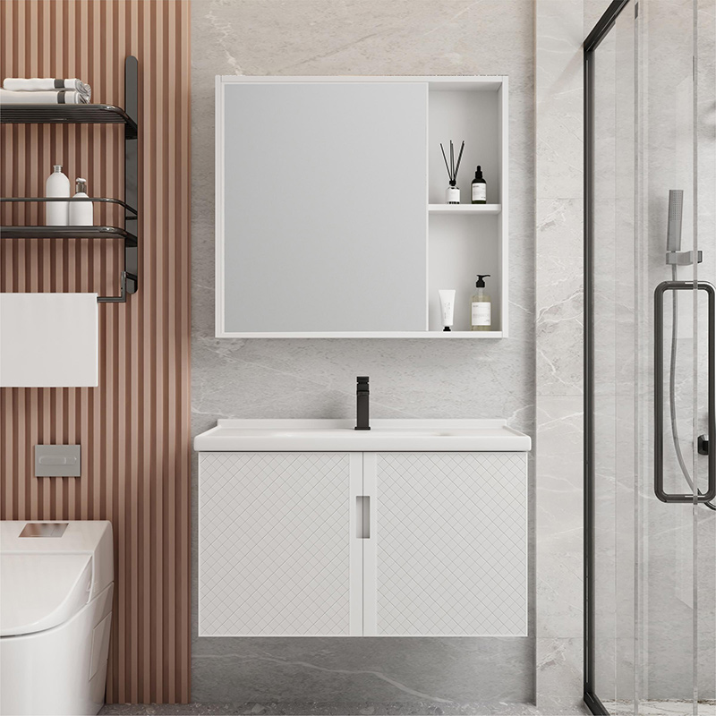 Top quality new design bathroom storage cabinet with mirror and seamless basin bathroom furniture vanity cabinet