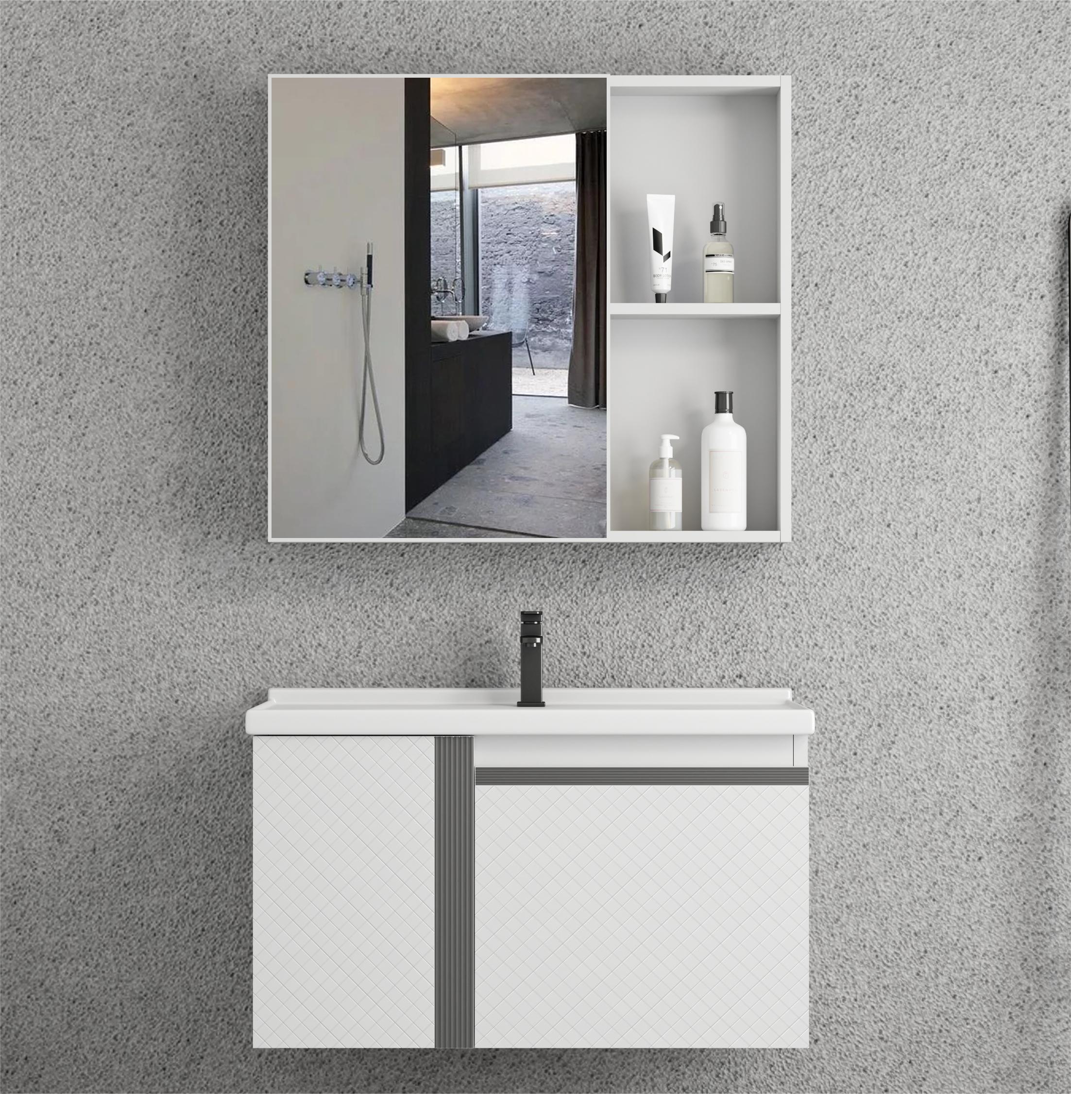 Simple and advanced bathroom vanity cabinet with storage mirror and sink modern hotel vanity cabinet bathroom