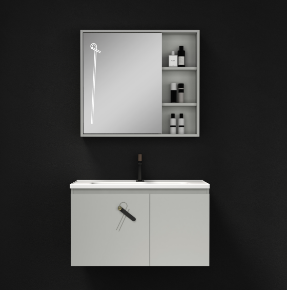 Good Quality cabinet single sink mirror bathroo...