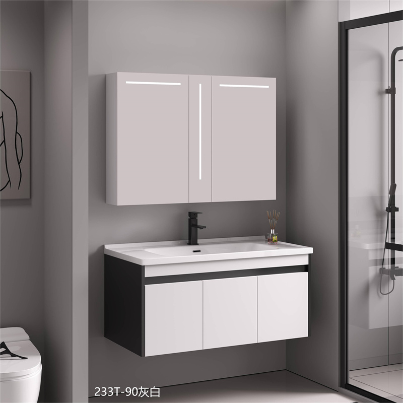 Hot sale cheap price hotel bathroom vanity stainless steel bathroom cabinet furniture with sinks and mirror