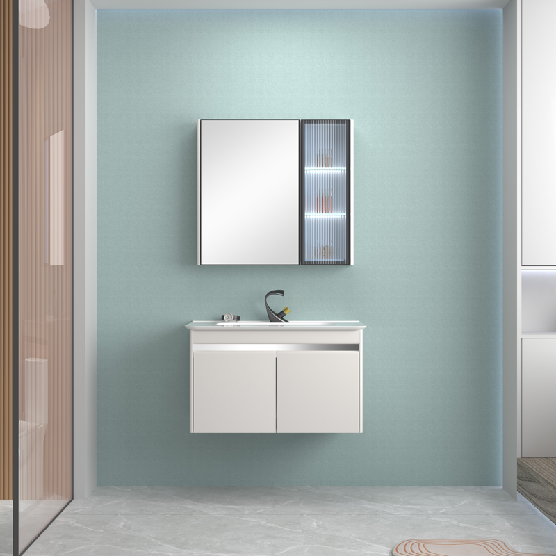 Cheap price high quality bathroom vanity with mirror and storage space  hotel bathroom cabinets