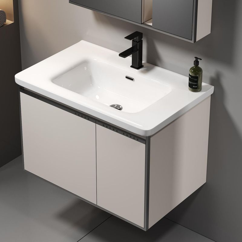 Stainless steel bathroom cabinet with ceramic basin vanity bathroom modern cabinet bathroom vanity with mirror