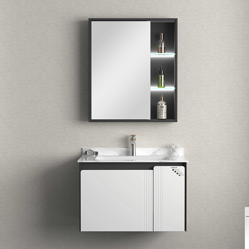 Оптова безшовна раковина з фанери для ванної кімнати з кам'яним шифером із світлодіодним дзеркалом із датчиком тіла