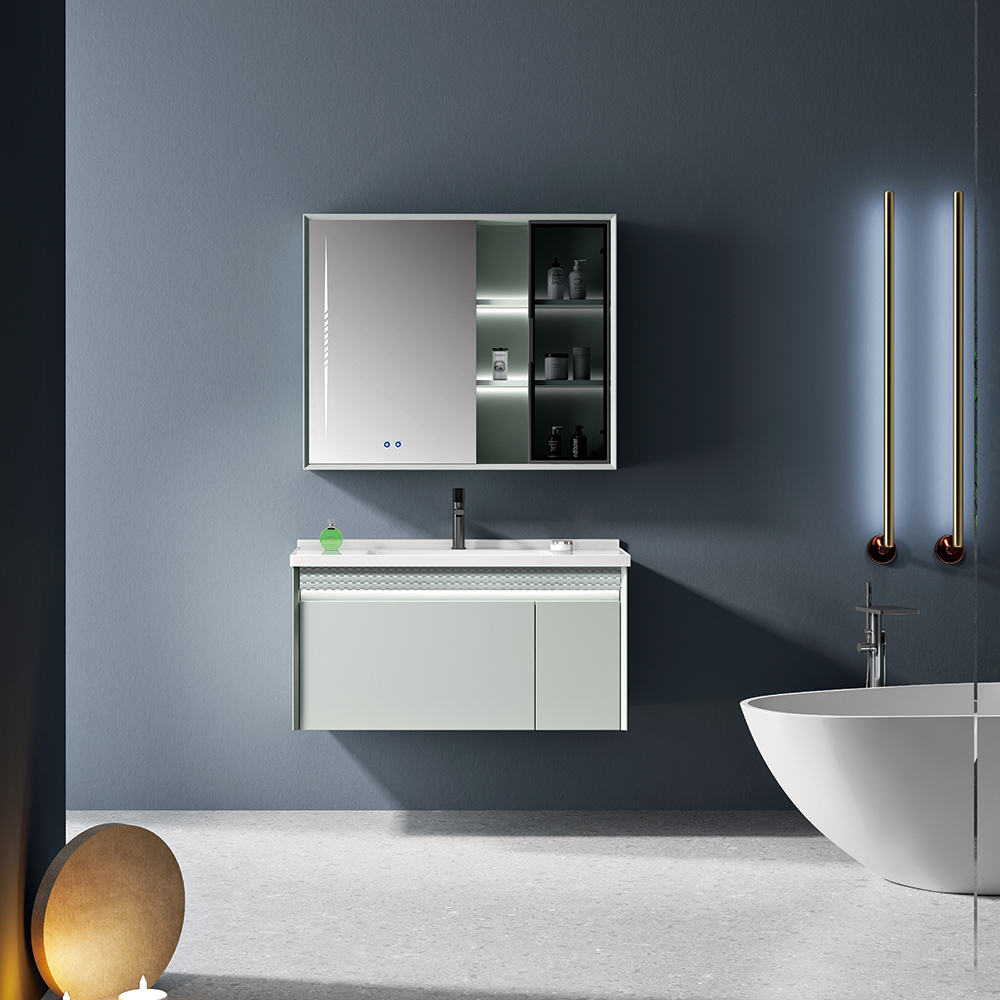 Factory Direct Sale design mdf bathroom vanity cabinets with mirror sanitary ware modern bathroom vanity with ceramic sink