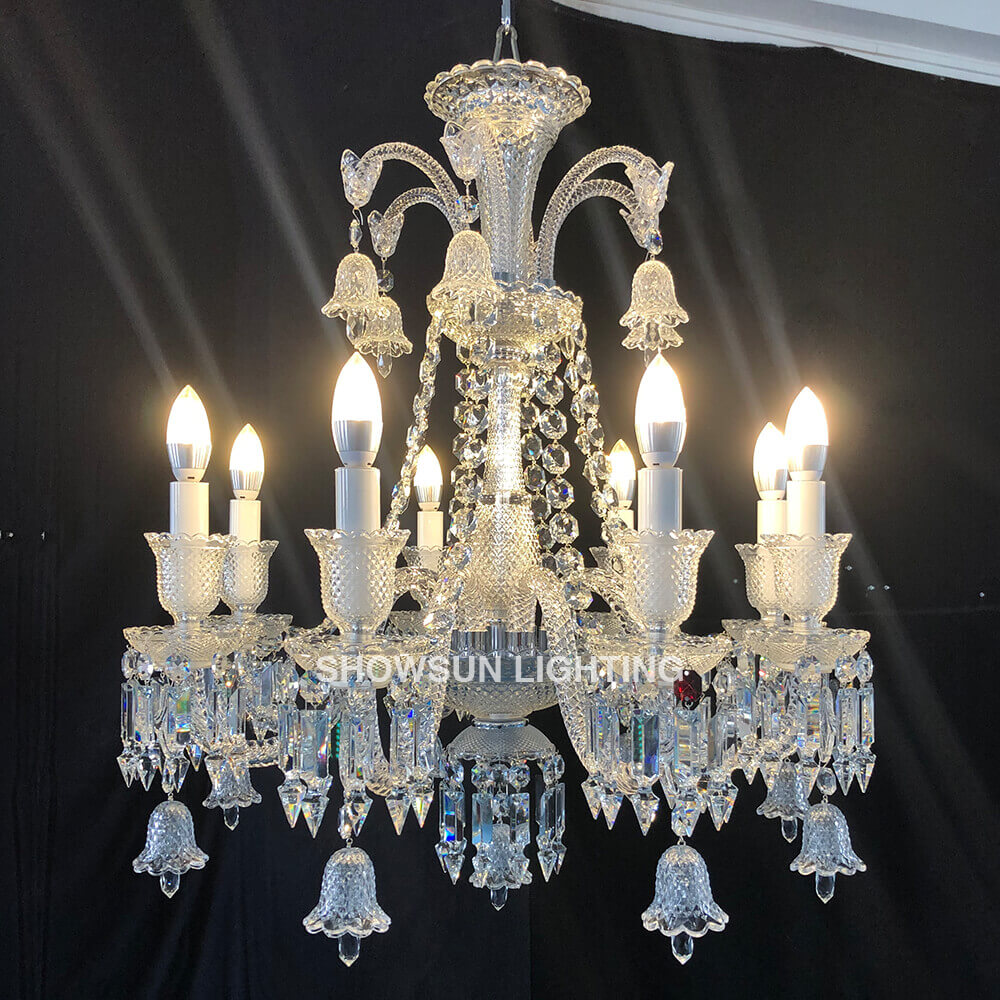 High Quality Lustre Baccarat Copied Clear Zenith Baccarat Chandelier 8 Lights