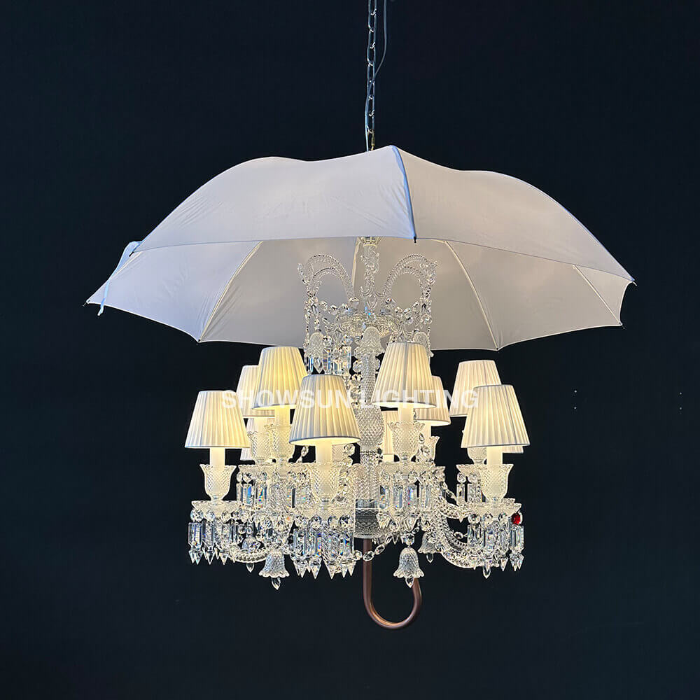 High Quality Copied Marie Coquine Baccarat Crystal Chandelier Lighting with White Umbrella