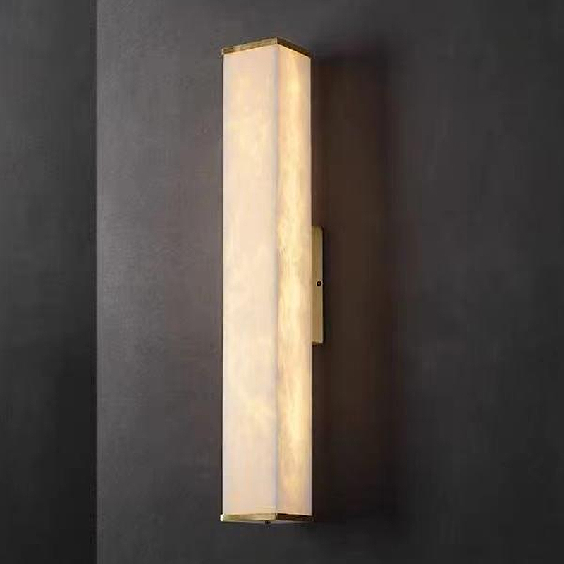 Multiple Size Modern Rectangle Alabaster Wall Sconce