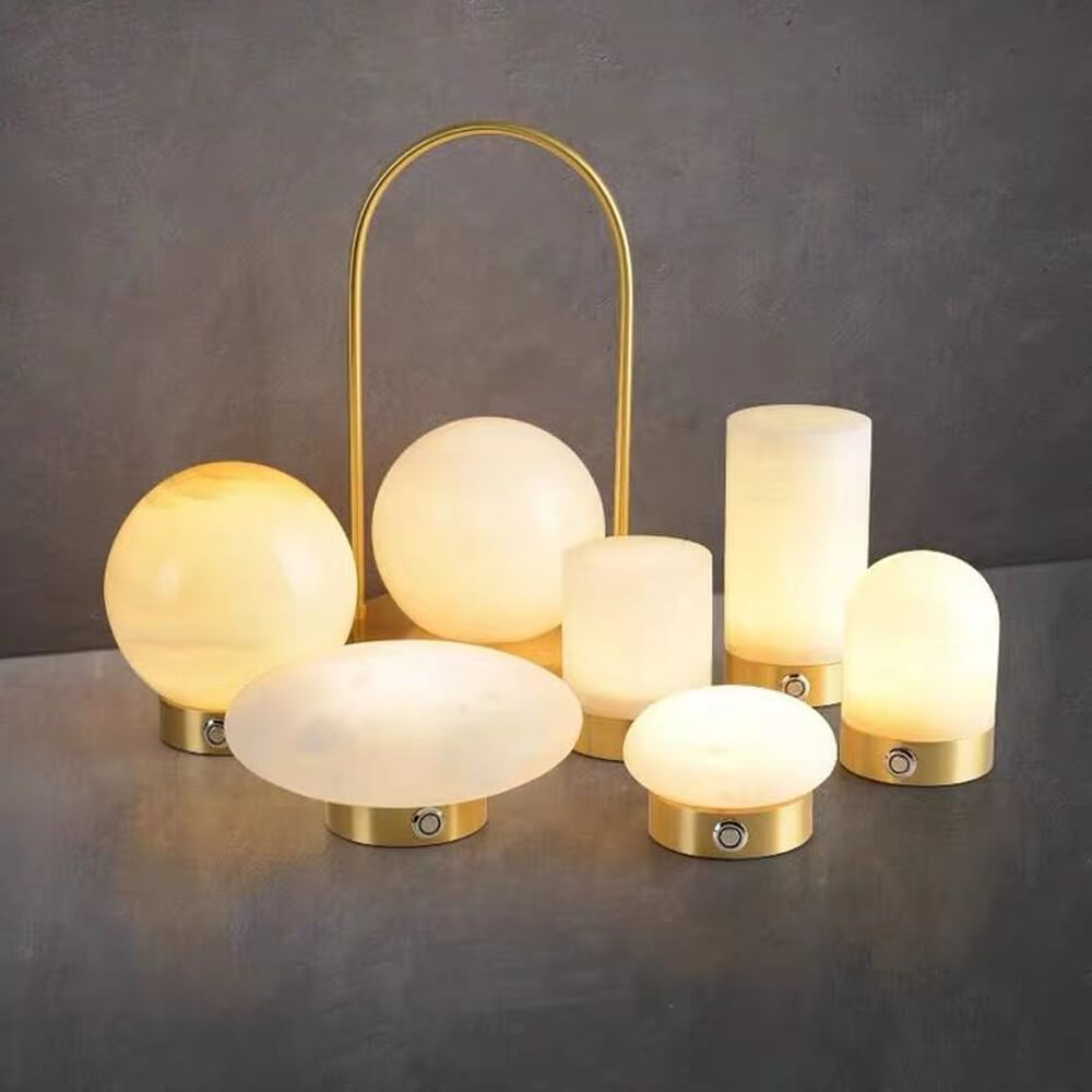 Multiple Shape Alabaster Desk Lamp