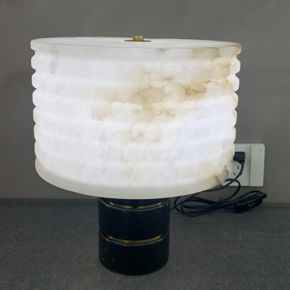 14X16 Inch Marble and Alabaster Desk Lamp