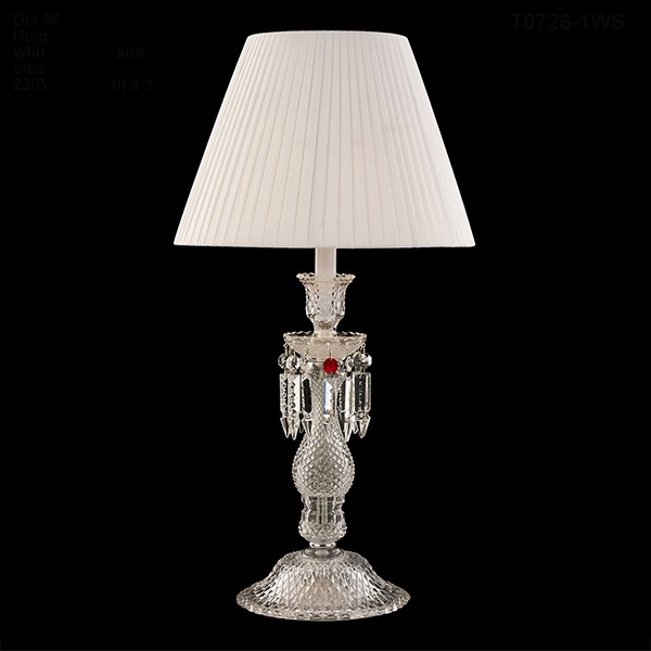 Baccarat Table Lamp with White Shade