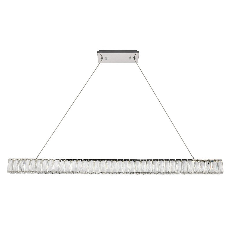 Pendente in cristallo LED Monroe rettangolare lungo 121 cm
