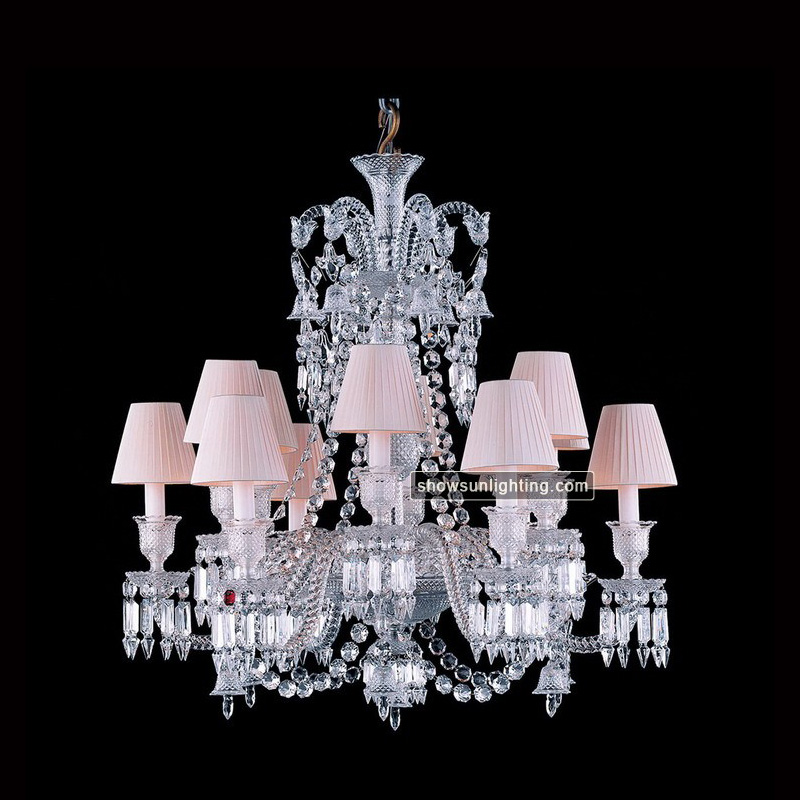 Short 12 Lampshades Baccarat Chandelier