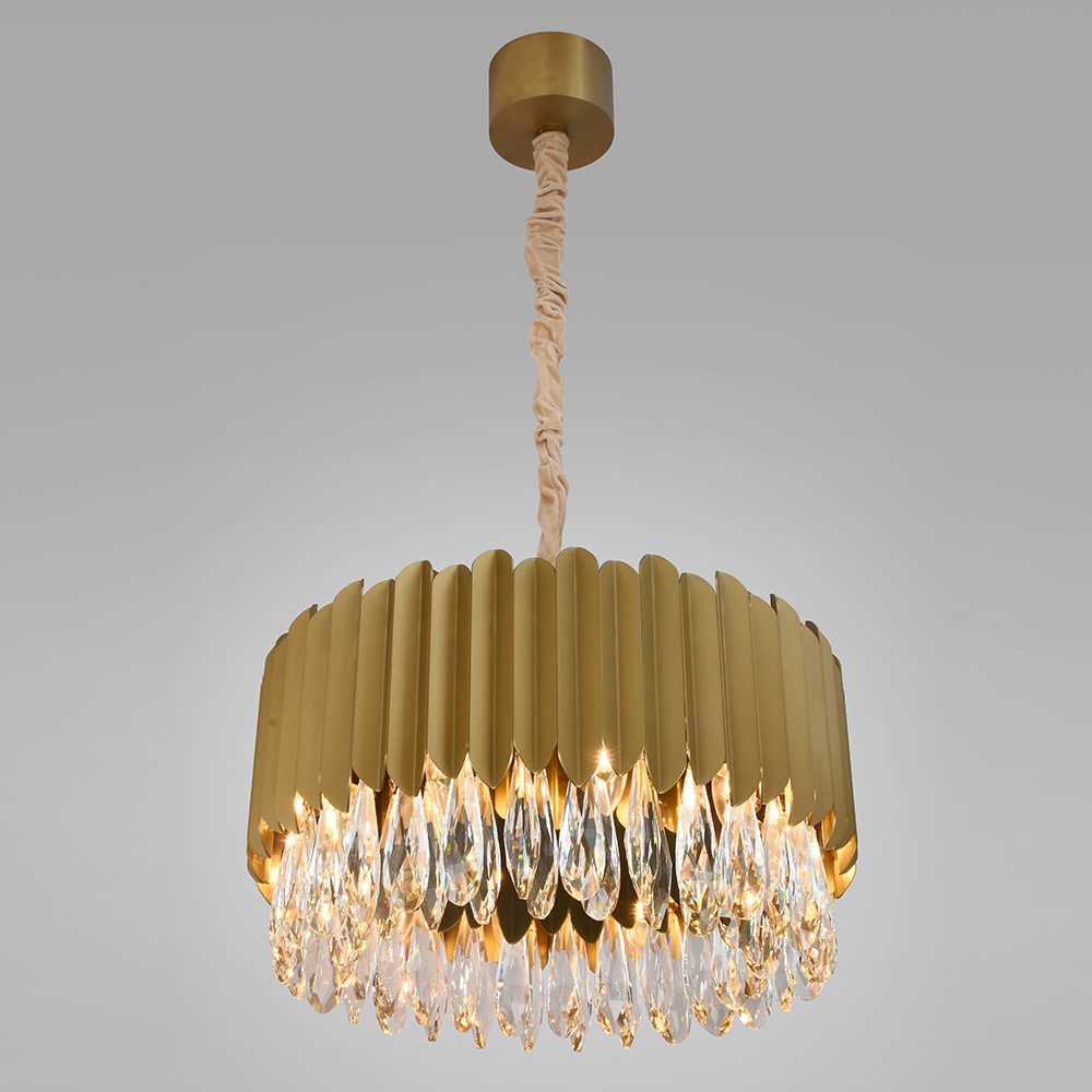 20 Inch Modern Chandelier in Brushed Champagne Gold
