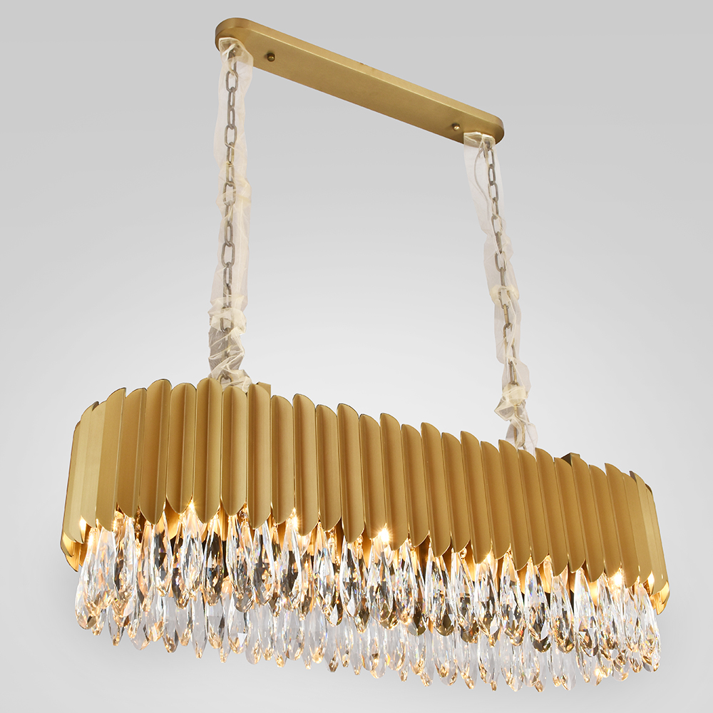 47.2 Inch Long Modern Chandelier in Brushed Champagne Gold